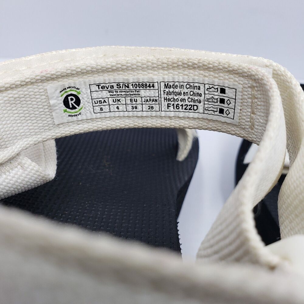 Teva Midform Universal Platform Sandals Womens 8 White Black Strappy Retro - Picture 8 of 14
